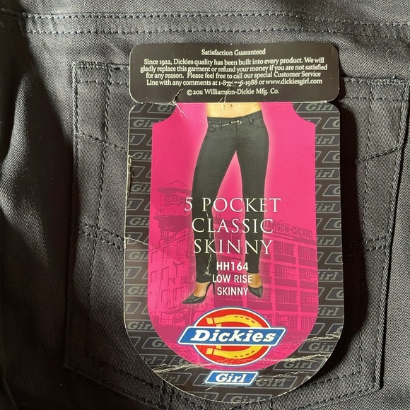 Dickies Girl 5 Pocket Classic Skinny NWT Dark Navy (Dickies HH164) Size 11 - Picture 8 of 9